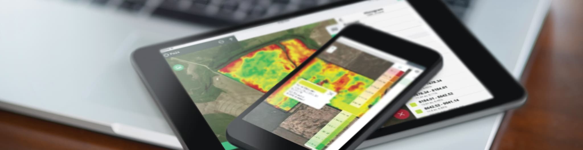 heat map of a field on a tablet